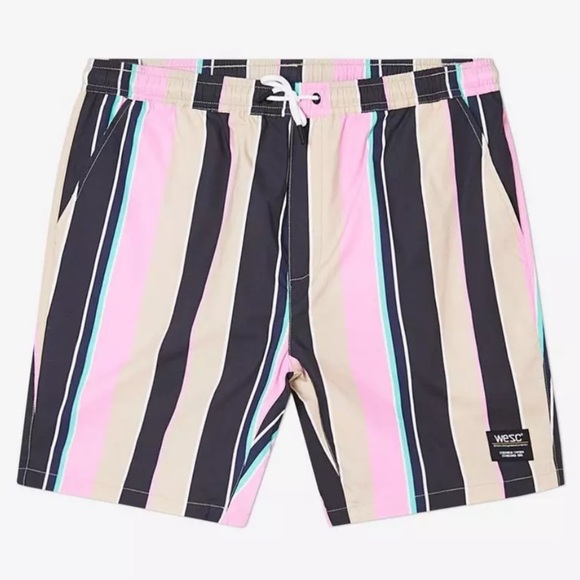WeSC Hampus Lawn Stripe Shorts - Picture 1 of 9